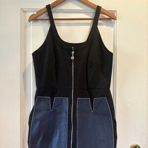 Zip-up Cocktail dress with leather